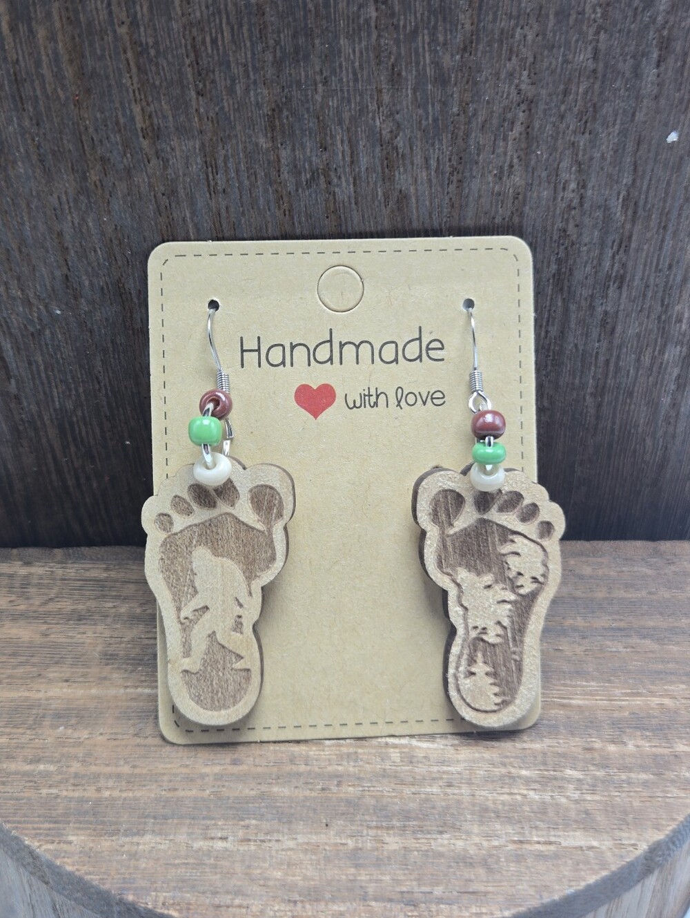 NWT Bigfoot Earrings Sasquatch Cryptid Mythical Believer Forest Mountain PNW